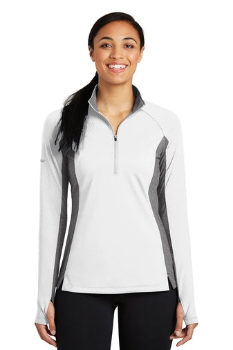 Sport-Tek Ladies Sport-Wick Stretch Contrast 1/2-Zip Pullover