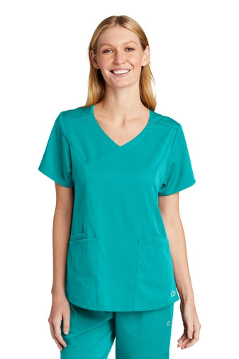WonderWink Women's Premiere Flex Mock Wrap Top