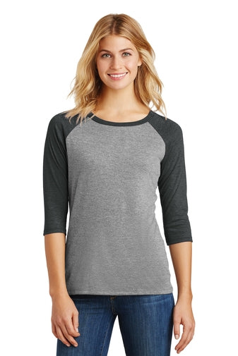DM136L District Women's Perfect Tri 3/4-Sleeve Raglan
