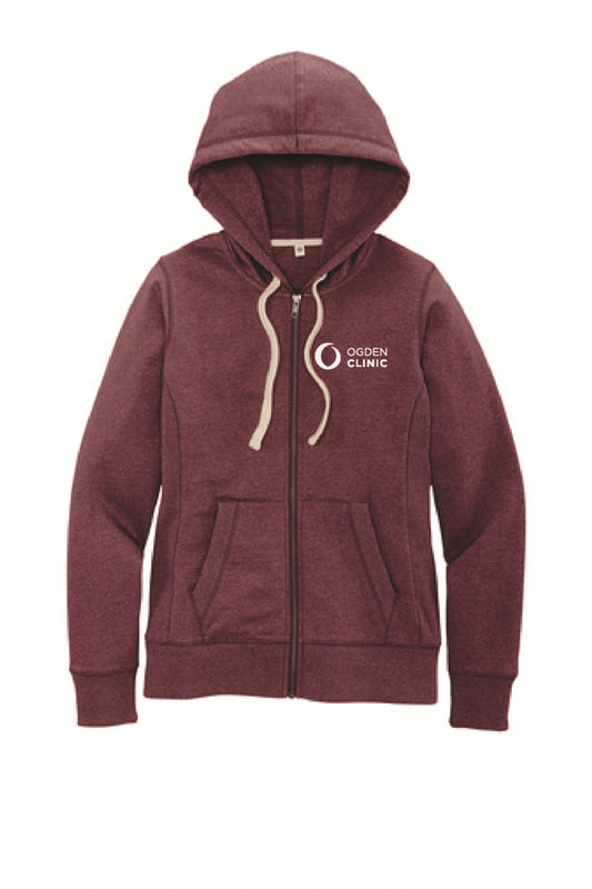 District Women's Felt Logo Re-Fleece Full-Zip Hoodie