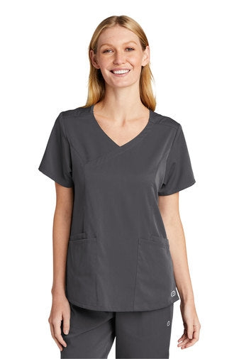 WonderWink Women's Premiere Flex Mock Wrap Top